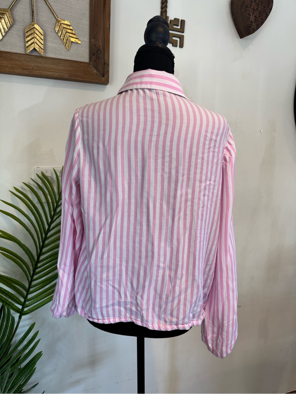 beachlunchlounge Pink and White Striped Shirt - Picture 3 of 4